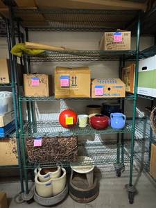 G - Pair of Rolling Wire Shelving Racks