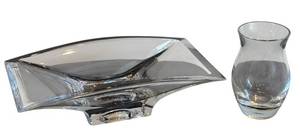 DR - Nambe Planar Crystal Bowl by Karim Rashid with Schott Zwiesel Vase