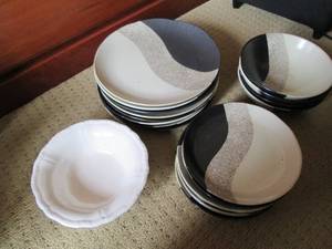 Plate and bowl set, with additional...