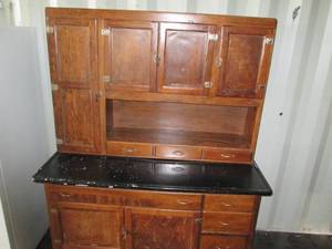 Antique metal cabinet with a metal ...