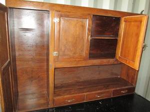 Antique metal cabinet with a metal ...