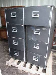 2 Four drawer fireproof file cabine...