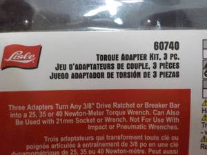 Lisle Torque Adapter Kit 3 pc...