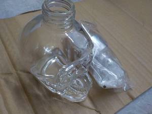 2 Skull Head Glass Soap Dispensers...