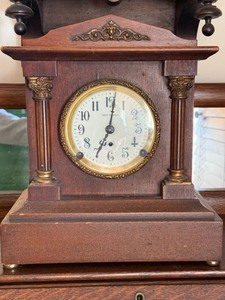 Antique Seth Thomas Mantel Clock Wood Case Time & Strike Untested