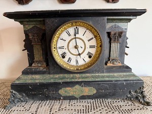 Antique Seth Thomas Adamantine Mantel Clock Column Case Untested