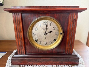 Seth Thomas Sonora Chime Mantel Clock Wood Case Vintage See Photos