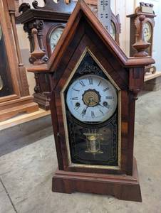 J. J. Hoffman Longcase Clock - St. James MN Antique 19th Century Gothic Style Steeple Clock