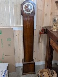 Antique English Longcase Clock - GranddaughtersGrandmothers Clock with Brass Dial, Made in England