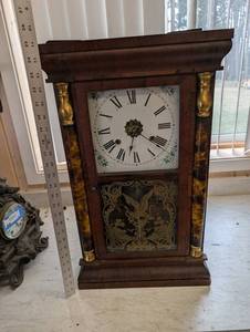 Seth Thomas Mantel Clock Thomaston CT Antique - Eagle Glass Panel