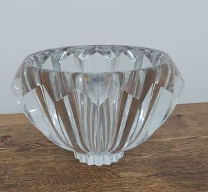 Orrefors Zodiac Crystal Centerpiece Bowl Clear Faceted Heavy 6 in Tall