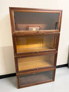 Globe-Wernicke Barrister Bookcase 4 Stack Glass Door Mahogany Finish