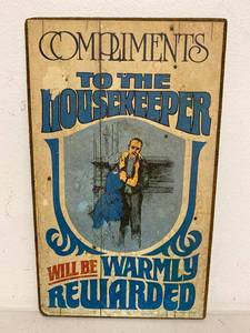 1975 Douglas A. Murphy Housekeeper Humor Wall Plaque 8x12 Fair