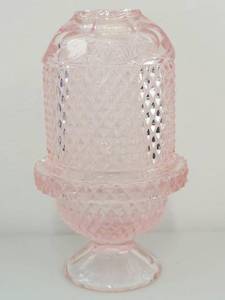 Viking Glass Pink Fairy Lamp Candle Holder 2 Pc