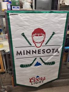 Minnesota Banner Flag - Hockey Mask & Sticks Design with Coors Light