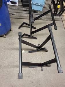 Stand Frames - Pair of Black Metal Stands with Rubber End Caps
