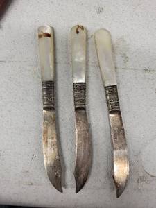Sterling Silver & Mother-of-Pearl Dinner Knives - 3-Piece Set (Lot of 3)
