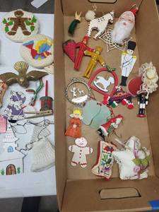 Ornaments - Vintage Christmas Mixed Glass Balls, Felt Decorations & Figures