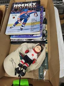 Hockey Books & Memorabilia Collection - 5 Books, Autographed Cap, 2 Sticks