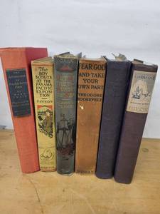Vintage Hardcover Book Set - Huck Finn Panama-Pacific Exposition Boy Scouts Sunset Sea Fear God Command Der SS-Staat