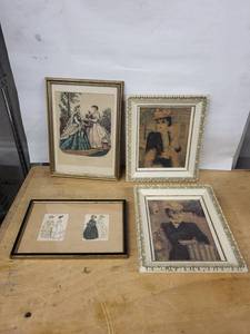 La Mode Illustree Vintage Fashion Prints - 4 Framed Illustrations (Lot of 4)