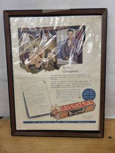Colgate Ribbon Dental Cream Ad Poster - 1924 Wrestling Champion Theme, Framed