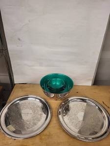 Reed & Barton 101 Silver-Plate Bowls with Teal Interiors - 5-Piece Set
