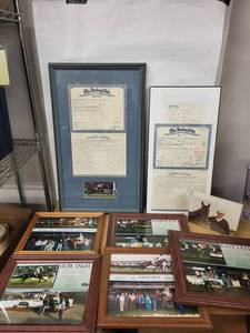 Horse Racing Memorabilia - The Jockey Club Certificates & Framed Racing Photos (Canterbury Park)
