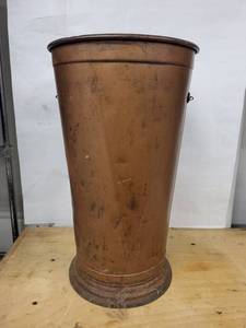 Antique Copper Planter with Brass Openwork Emblem