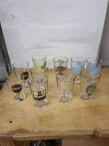 Pint Glasses - Guinness, Leinenkugels Red Lager, Oberon, Big Wood, Dude (Lot of 9)