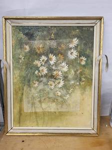 Marie J. Lane - Wild Daisies, 16 x 20 in Framed Floral Painting