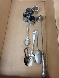 Antique Silver-plate Spoons with Engraved Floral Handles (Lot of 4)