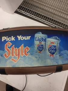 Old Style Pick Your Style Light Beer Sign - Vintage Wood-Framed Display