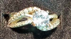 925 Sterling Silver CZ Bypass Engagement Style Ring Size 10 Fair