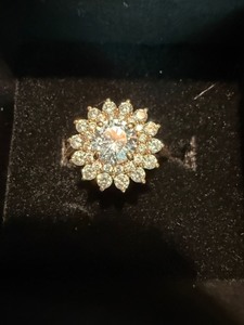925 Sterling Silver Clear Stone Floral Halo Ring Size 10 Good