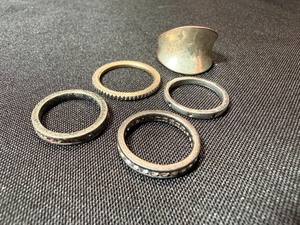 Mixed Fashion Ring Lot 5 Pc Sterling 925 CZ Band Plus Silver Tone Rings