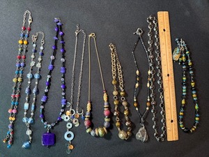 Mixed Lot 8 Beaded Costume Necklaces Artisan Fashion Jewelry