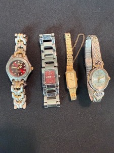 4 Pc Women��s Quartz Watch Lot Seiko Lorus Westclox TAG Heuer