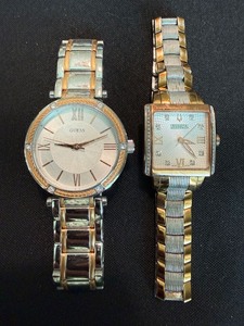 Guess & Bulova Accutron Womens Dress Watches 2 Pc Lot See Photos