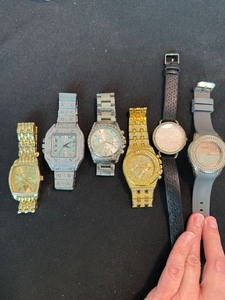 6 Pc Fashion Wristwatch Lot U.S. Polo Assn Jessica Carlyle Rhinestone