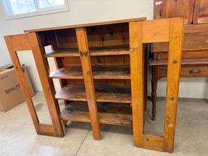 Primitive Pine Farmhouse Storage Cabinet Cupboard 42x18 Rustic