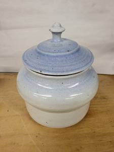 Speckled Stoneware Jar with Lid - Ceramic Storage Pot