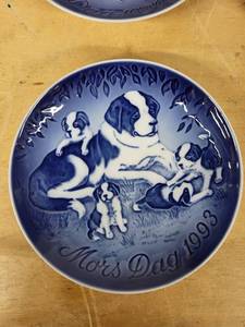 Bing & Grondahl Mothers Day 1990 Blue Transferware Plates - Assorted Designs (Denmark)