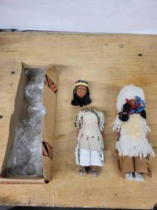 Assorted Vintage Cloth Dolls with Beaded Accessories (Lot of 3)