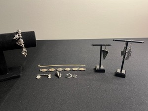 Coin-Link Bracelet, Anchor & Wheel Charms, Sterling Abalone Triangle Single Earring & More