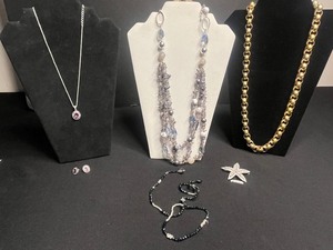Erica Lyons Necklace with $75 Retail Tag & Pink Gemstone Halo Pendant Necklace & Matching Earrings & More