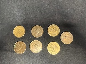 Narcotics Anonymous Recovery Medallions (Lot of 7)