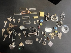 Assorted Vintage Keys and Jewelry - Charms, Pendants, Frames, Tags for Jewelry Making