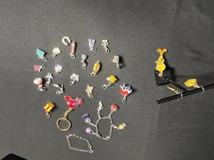 Tweety Bird Pendant w Matching Earrings & Assorted Enamel Charms - Cartoon & Food-Themed Charms for Jewelry Making