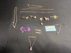 Vintage Manleigh Gold-Tone Tie Clip, Hayward Watch Chain, Pendants, Charms & Earrings